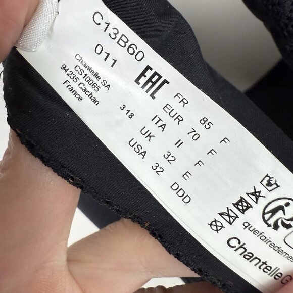 Chantelle 32DDD Black Lace Underwire Bra Smooth T-Shirt Everyday Comfort Fit - Picture 6 of 6